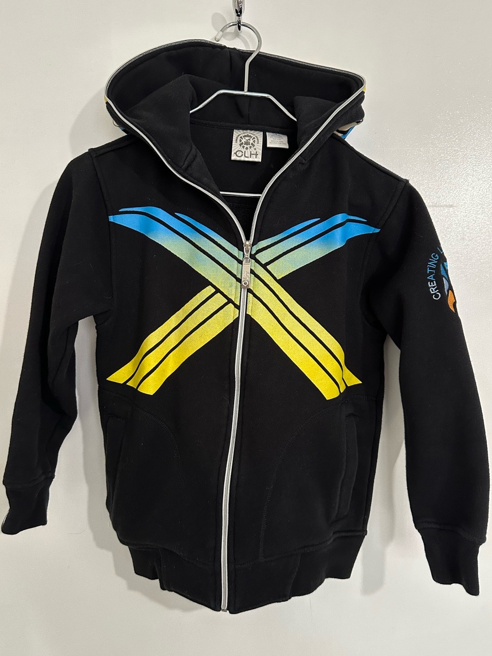 CLH Creating Limitless Heights Kids Marvel Wolverine Black Full Zip Hoodie EUC